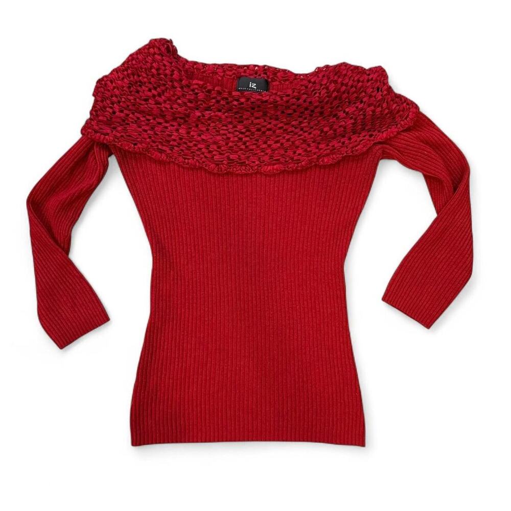 2000s whimsigoth dark red off the shoulder sweater IZ Buyer size Large